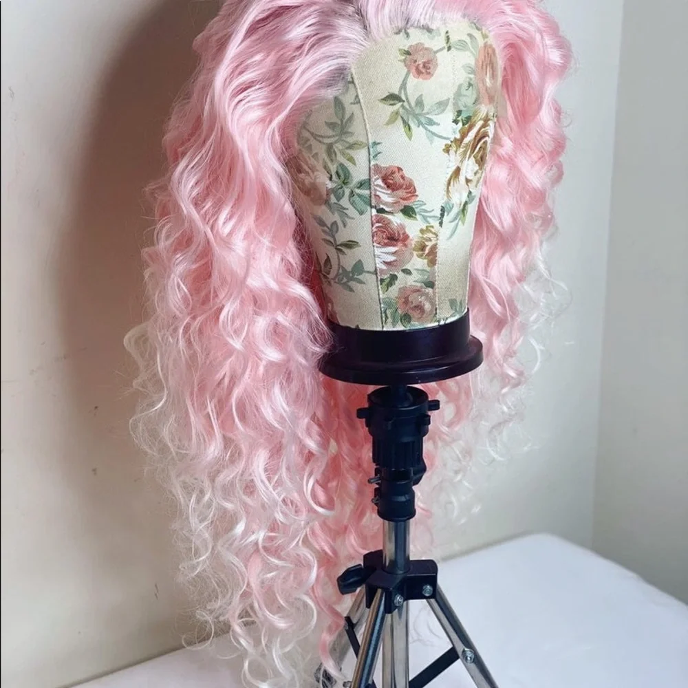 - 💫24” CURLY PINK OMBRÉ WIG LACE FRONT WIG💫 *NEW*
